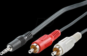 11994341 Audio Kabel, 3,5 mm Klinkenstecker auf 2x Cinch Stecker, 1,5 m