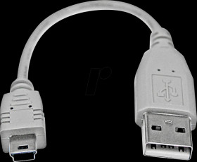 USB2HABM6IN USB 2.0 cable, A plug to Mini B plug, 15 cm