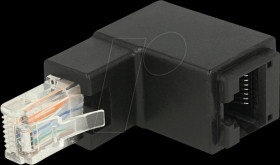 86424 Adapter RJ45 plug angled &gt; RJ45 jack Cat.6 UTP