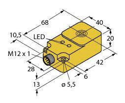 Czujnik indukcyjny Turck BI20-Q20-AP45X2LD-H1141, 8.6 - 65 V, 1 szt.