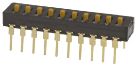 Przełącznik DIP 10-pozycyjny 10P THT 100 mA przy 5 V DC -20 → +70°C
