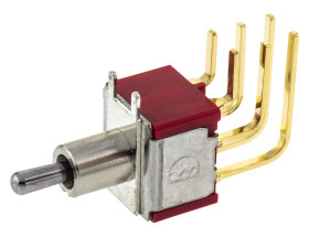 Przełącznik Wł.-wył.-wł. średnica wycięcia 6.35mm DPDT RS PRO Płytka drukowana długość przełącznika 5.08mm