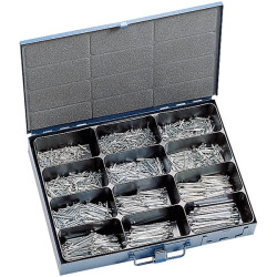 Affix Split Pin Assortment DIN 94 In Steel Case - 1600 Pieces