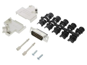 D-Sub męskie kątowe 45 zacisk śrubowy na przewód -PIN 15 L17D45ZK15+L717DA15PST