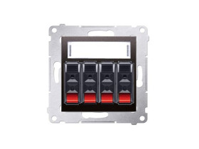 SIMON 54 Gniazdo głośnikowe poczwórne antracyt do podłączenia kolumn głośnikowych DGL34.01/48 KONTAKT SIMON