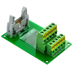 CZH-LABS IDC-10 Male Header Connector Breakout Board Module, IDC Pitch 0.1&quot;, Terminal Block Pitch 0.2&quot;