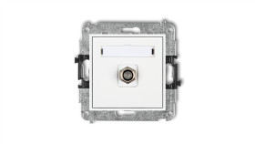 Mini Gniazdo Antenowe Pojedyncze Typu F (Sat) Niklowany Biały Mgf-1