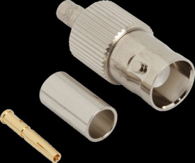 BNC jack 50 Ω, RG-58, RG-141, LMR-195, Belden 7806A, Belden 9311, crimp connection, straight, 000-36800-RFX