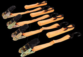 ARAT2554 4 lashing straps with ratchet, 500 kg, 5 m x 25 mm