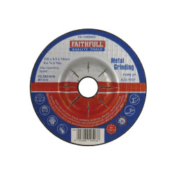 Faithfull FAI1006MDG Depressed Centre Metal Grinding Disc 100 x 6.5 x 16mm