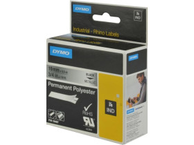 Taśma poliestrowa trwała do drukarek 19mm x 5,5m czarna na metalicznym S0718200 18487