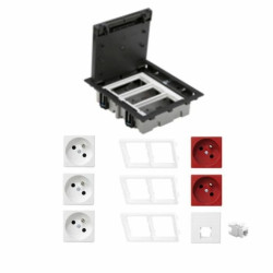 KONTAKT SIMON FLOOR BOX puszka podłogowa 3x gniazdo pojedyncze z/u + 2x gniazdo DATA + 1x gniazdo RJ45 kat. 6 do podłóg technicz