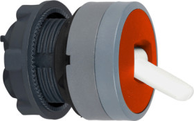 Toggle switch, 2 positions, unlit, latching, waistband round, red, front ring light gray, 2 x 90°, mounting Ø 22 mm, ZB5AD2804C0