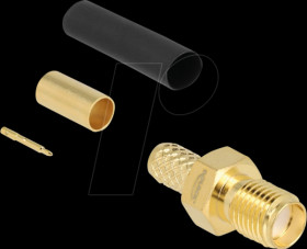 91791 RP-SMA jack for crimping LMR200 with matching shrink tube