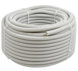 Rura karbowana elektroinstalacyjna RKGL 20/14,1mm giętka samogasnąca peszel 320N PVC UV szara 100m Tubifor