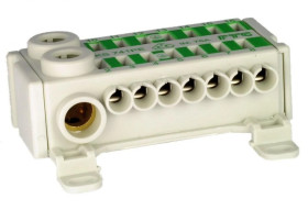Blok rozdzielczy CU ECB 1 -polowy 2x25mm2, 14x4mm2, zielony KS741PE