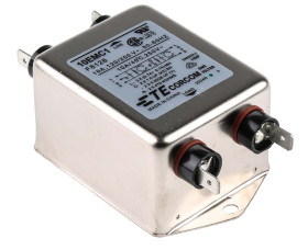 Filtr RFI 10A 1-fazowy 250 V AC 50/60Hz TE Connectivity Montaż kołnierzowy