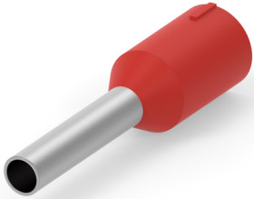 Insulated wire end ferrule, 1.0 mm², 14.5 mm/8 mm long, DIN 46228-4, red, 1241002-1