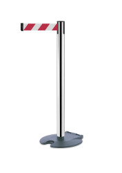 Słupek taśmy długość taśmy 2.3m Bariera chowana szerokość bariery 63.5mm Ø 63.5mm wysokość bariery 990mm Chromowany