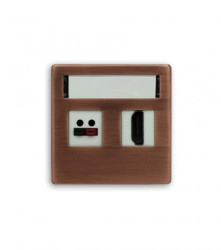 VENA EXCLUSIVE Pokrywa do 2x gniazda Keystone MIEDŹ CZESANA PATYNOWANA / MIEDŹ RUSTYKALNA 5133802