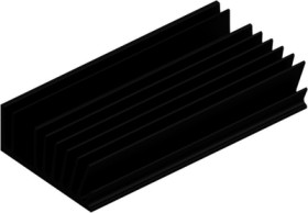 Extruded heatsink, (L x W x H) 100 x 50 x 20 mm, 4.25 to 3.1 K/W, black anodized, 10019511