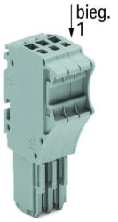 Gniazdo 1-przewodowe X-COMS 8-torowe szare 2020-108 /25szt./