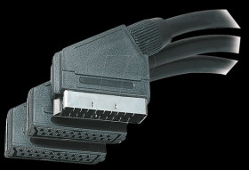 Scart plug to 2x Scart connector, 12-pin, 0.2 m