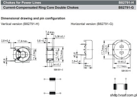 B82791G15A16 4.7mH 80V 0.1A Dual Chokes Filter THT S+M