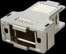 165X13519XE D-SUB-Hood f. 9-pin D-Sub, metal, big, side entry