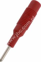 MZS 2 RT Adapter - przej. gn.izolowane 4mm / wtyk kołkowy 2mm, czerwony, Hirschmann, 973600101, MZS2RT