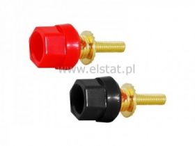 Gniazdo banan montaż sześciokątne czerwone+ czarne