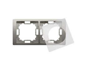 SIMON BASIC NEOS Ramka 2 podwójna uniwersalna z kompletem uszczelek IP44 satynowa metalizowana BMRC2B/29 KONTAKT SIMON