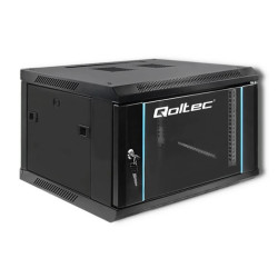 Qoltec Szafa RACK 19 6U 600 x 370 x 600 Hartowane drzwi Wisząca Stalowa obudowa Zamek Czarna