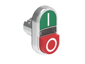 Metalowy przycisk fi22mm 2 klawiszowy samoczynny powrót 1 kryty 1 wystający, podświetlany Zielony-Czerwony I-0 LPSBL7223