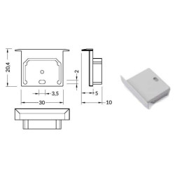 Zaślepka do profil LINEA-IN20 biała E4990001 /1szt/