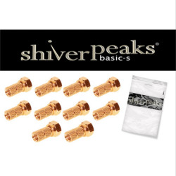 BS85006-10AG F-plug, 6.0 gold plated, with large nut, 10 pieces