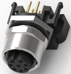 Socket, 8 pole, solder connection, bayonet locking, straight, 5-2172078-2