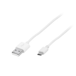 Złącze USB A/micro-USB wt-wt 1m HQ biały / 66-089