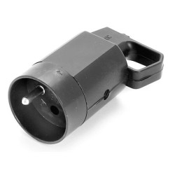 Gniazdo przenośne z uchwytem i uziemieniem 16A 250V czarne 315-05