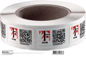 Naklejka identyfikacyjna, oznaczenie zabezpieczeń ogniochronnych QR (500) mały