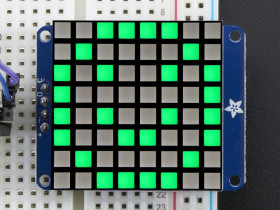 Adafruit Small 1.2" 8x8 Bright Square Pure Green LED Matrix + Backpack