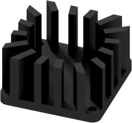 Finger shaped heatsink, (L x W x H) 46 x 46 x 25.4 mm, 5.4 K/W, black anodized, 10160593