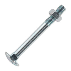 Sealey CBN875 Coach Bolt &amp; Nut M8 x 75mm Zinc DIN 603 Pack of 50