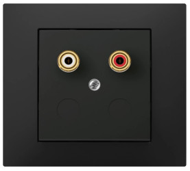 Vestra Gniazdo głośnikowe pojedyncze bez ramki podtynkowe IP20 czarny 3857-19