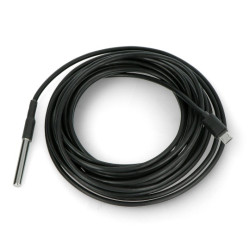 Sonda wodoodporna z czujnikiem temperatury DS18B20 - 5m - czarny - silikon