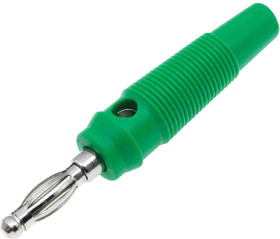 Adapter z wtykiem bananowym Męski Śruba typ Wtyk bananowy Zielony 24A RS PRO rozmiar 4 mm