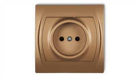 Logo Gniazdo Pojedyncze B/U Złoty Metalik 8Lgp-1P