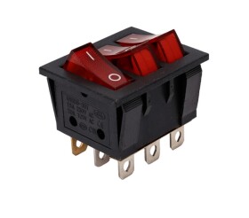 Przełącznik KCD3-303L potrójny 16A czerwony ON-OFF CB-8842