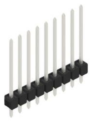 Pin header, 9 pole, pitch 2.54 mm, straight, black, 10048648