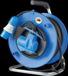 12274 Camping appliance cable reel with angled coupling and powerlight